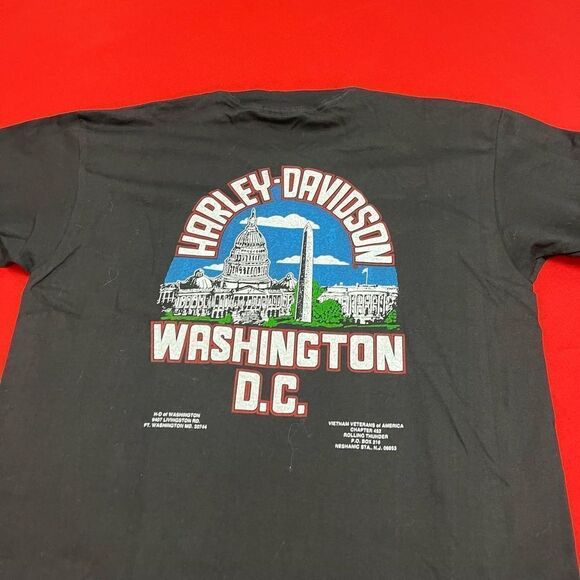 Harley Davidson Rolling Thunder Pow Mia Black VTG Single Stitch T-Shirt Size Med - Picture 7 of 8